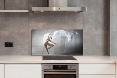 Szklany Panel Taniec z Białą Tkaniną