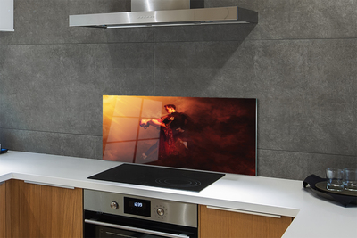 Szklany Panel Tancerze w Deszczu i Dymie