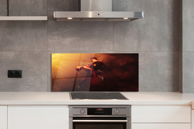 Szklany Panel Tancerze w Deszczu i Dymie