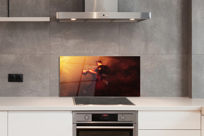 Szklany Panel Tancerze w Deszczu i Dymie