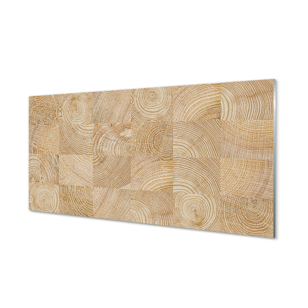 Szklany Panel Drewno słoje kostka