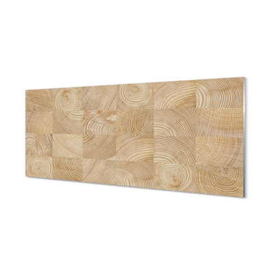 Szklany Panel Drewno słoje kostka