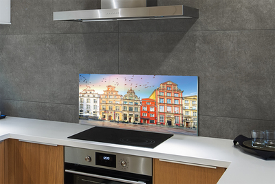 Panel szklany do Kuchni Kamienice Gdańskiego Starego Miasta