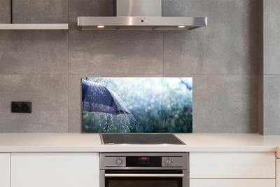 Szklany Panel Deszcz na tle Parasola