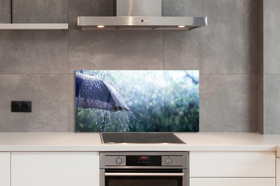 Szklany Panel Deszcz na tle Parasola