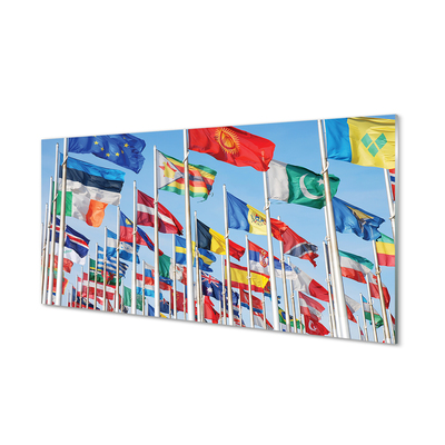 Szklany Panel Dużo flag