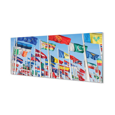 Szklany Panel Dużo flag