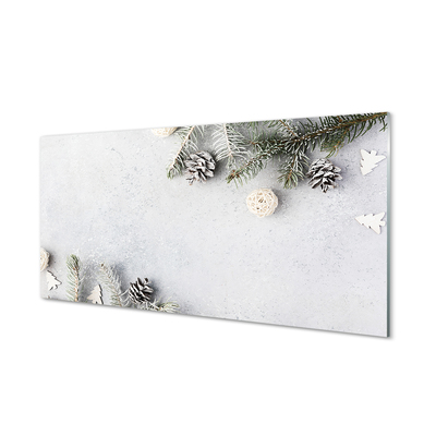 Panel szklany do Kuchni Leśne Szyszki i Gałązki