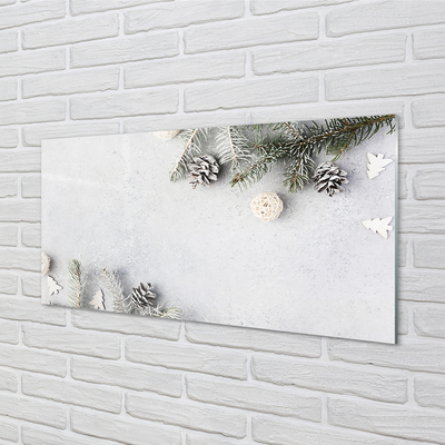 Panel szklany do Kuchni Leśne Szyszki i Gałązki