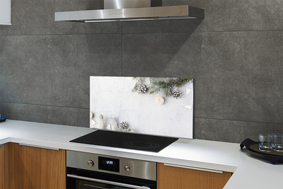 Panel szklany do Kuchni Leśne Szyszki i Gałązki