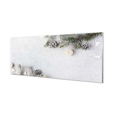 Panel szklany do Kuchni Leśne Szyszki i Gałązki