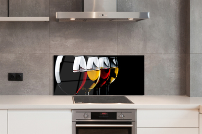 Panel szklany do Kuchni Minimalistyczne Kieliszki w Czerni