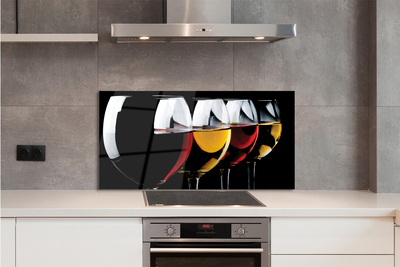 Panel szklany do Kuchni Minimalistyczne Kieliszki w Czerni
