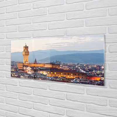 Panel Szklany Włochy Zamek panorama zachód słońca