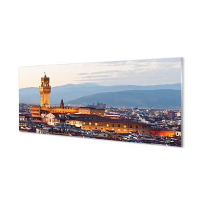 Panel Szklany Włochy Zamek panorama zachód słońca