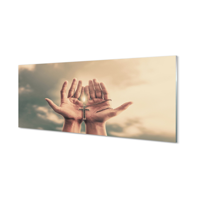 Szklany Panel Ręce Wzniesione ku Niebu