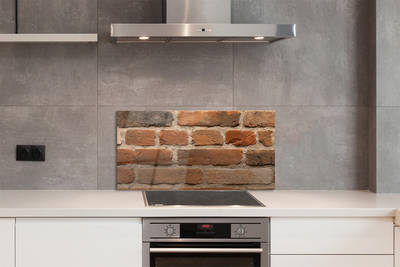 Szkło do Kuchni na Ścianę Mur z Kamienia i Cegieł