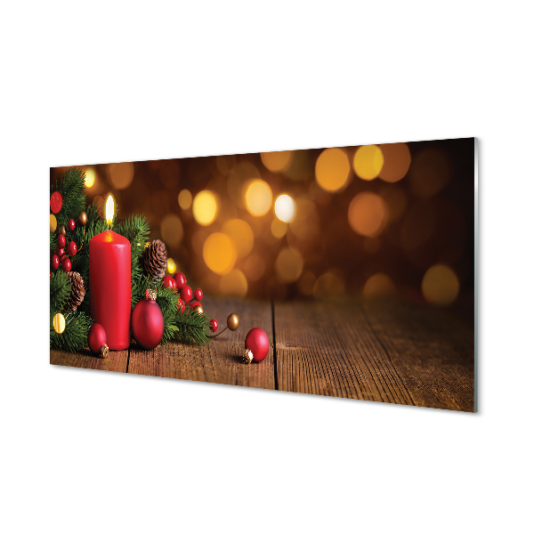 Panel szklany do Kuchni Świeca i Świąteczne Dekoracje