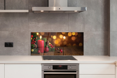 Panel szklany do Kuchni Świeca i Świąteczne Dekoracje