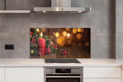 Panel szklany do Kuchni Świeca i Świąteczne Dekoracje