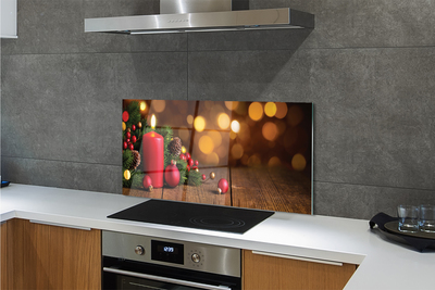 Panel szklany do Kuchni Świeca i Świąteczne Dekoracje