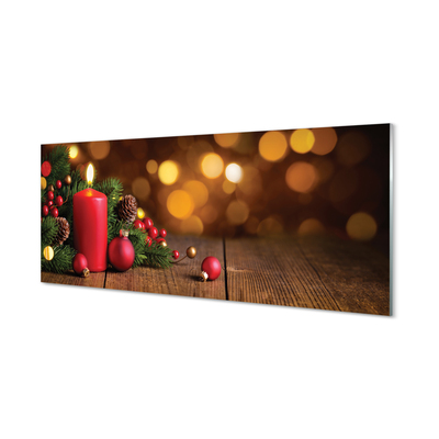 Panel szklany do Kuchni Świeca i Świąteczne Dekoracje