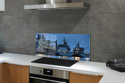 Szkło do Kuchni na Ścianę Statki na Morzu pod Niebem