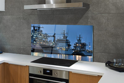 Szkło do Kuchni na Ścianę Statki na Morzu pod Niebem