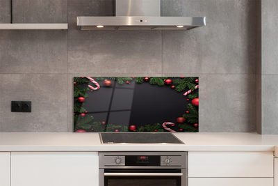 Panel szklany do Kuchni Świąteczne Słodycze i Bombki