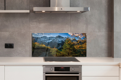 Panel szklany do Kuchni Alpejski Krajobraz z Jeziorem