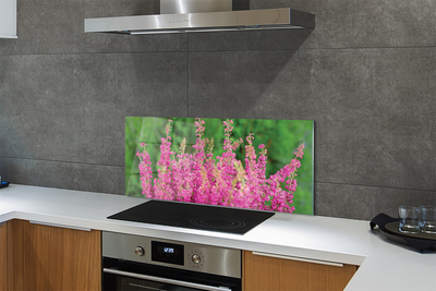 Panel Kuchenny Szklany Kompozycja Kwiatów i Wrzosów