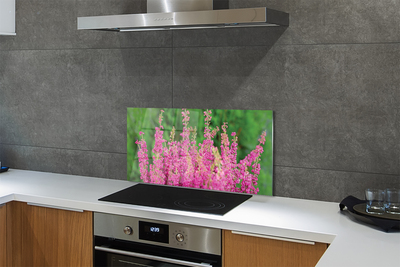 Panel Kuchenny Szklany Kompozycja Kwiatów i Wrzosów