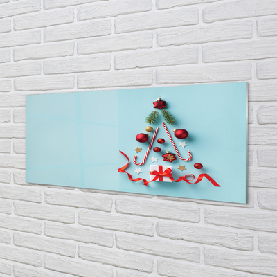 Panel szklany do Kuchni Świąteczne Słodycze i Bombki