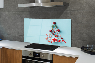 Panel szklany do Kuchni Świąteczne Słodycze i Bombki