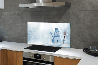 Panel szklany do Kuchni Zimowy Bałwanek