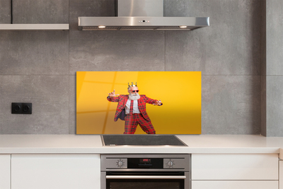 Szklany Panel Elegancja w Garniturze w Kratę