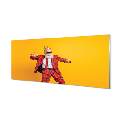 Szklany Panel Elegancja w Garniturze w Kratę