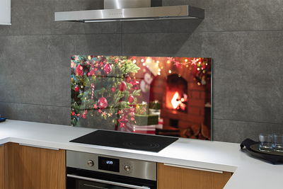 Panel szklany do Kuchni Bombki i Świąteczne Podarki