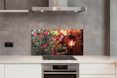 Panel szklany do Kuchni Bombki i Świąteczne Podarki