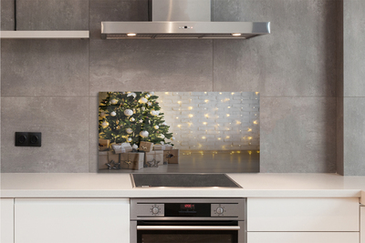 Panel szklany do Kuchni Zimowe Dekoracje i Choinki