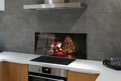 Panel szklany do Kuchni Święty Mikołaj przy Choince