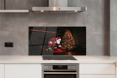 Panel szklany do Kuchni Święty Mikołaj przy Choince