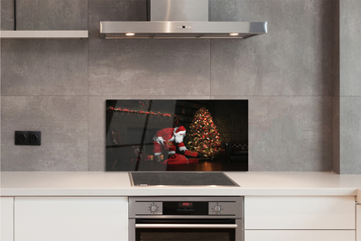 Panel szklany do Kuchni Święty Mikołaj przy Choince