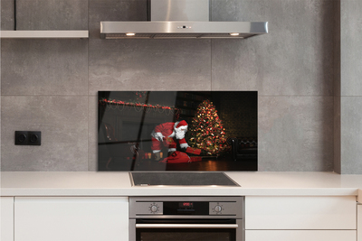 Panel szklany do Kuchni Święty Mikołaj przy Choince