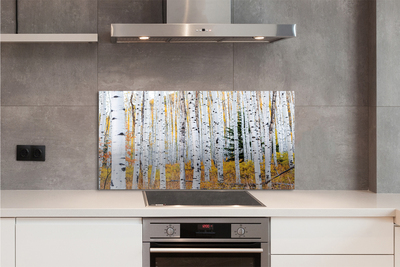 Panel szklany do Kuchni Jesień w Brzozowym Gaju