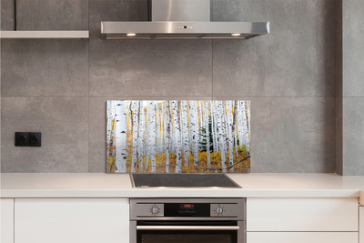 Panel szklany do Kuchni Jesień w Brzozowym Gaju