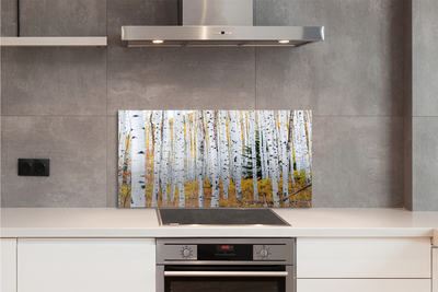 Panel szklany do Kuchni Jesień w Brzozowym Gaju