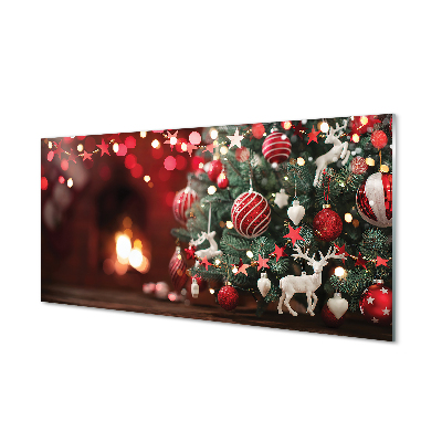 Szklany Panel Klasyczne Świąteczne Bombki