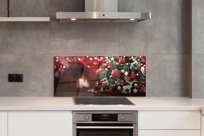 Szklany Panel Klasyczne Świąteczne Bombki