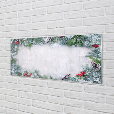 Szklany Panel Szyszki w Zimowym Śniegu